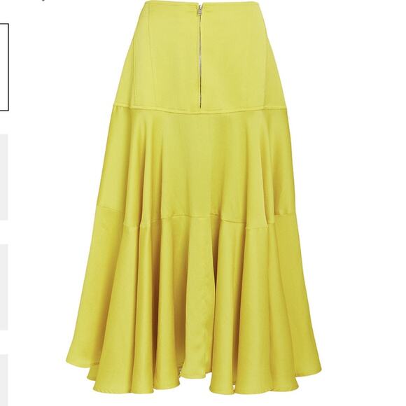 NWOT Adeam Yellow Ruffled Corset MIDI Skirt $795 marked Size 0, Fits Size 2 - Picture 1 of 10